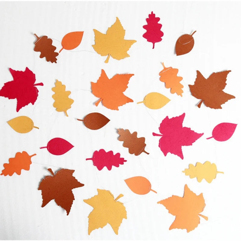 Fall Maple Leaf Garland Banner 5PCS for Thanksgiving