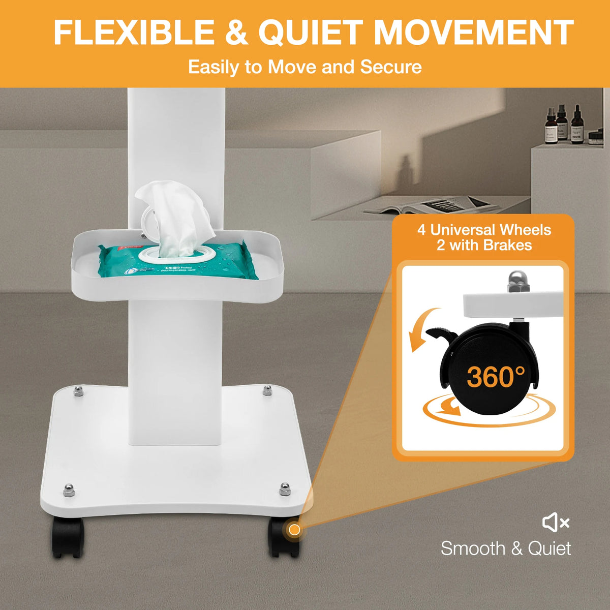 Multifunctional Salon Rolling Cart with Wheels for Utility Storage