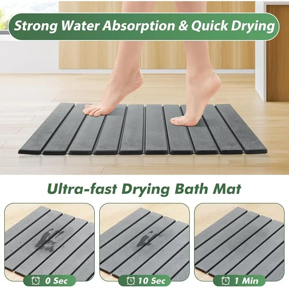 Absorbent Stone Bath Mat Kitchen Counter Mat Set