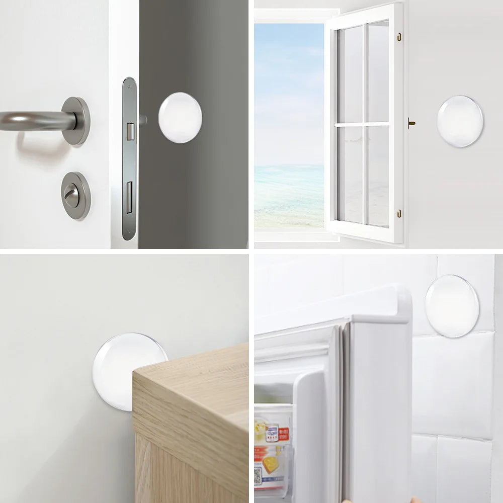 Round Transparent Silicone Door Stopper 6 Pieces Wall Protector