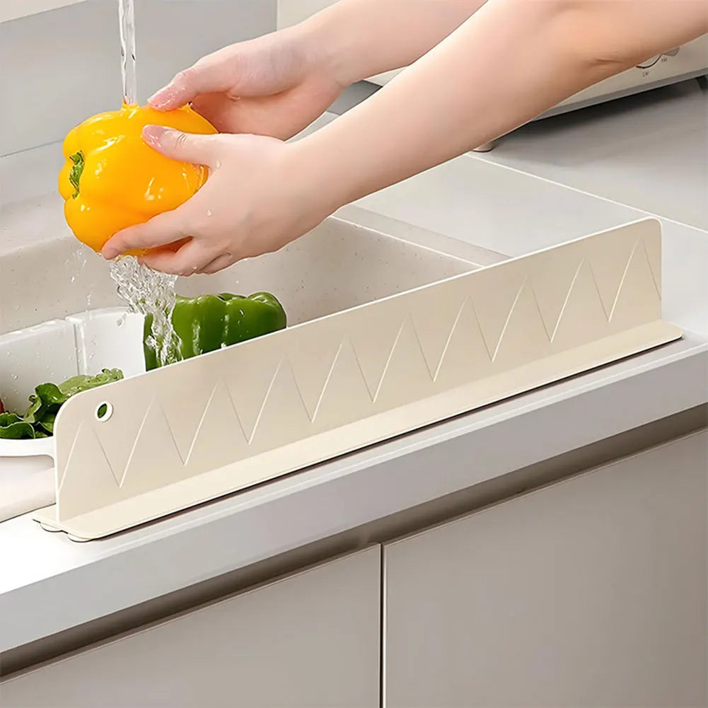 Silicone Sink Splash Guard with Suction Cup (Beige)