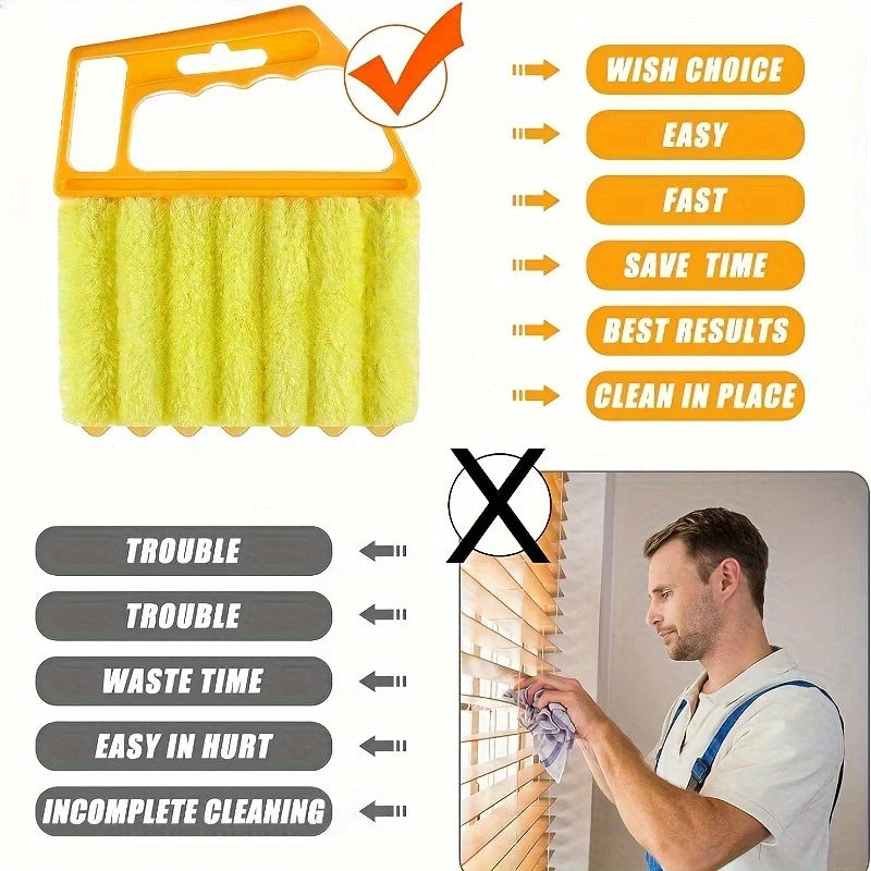 Auto Vent Blinds Cleaner with Microfiber Cloth (Yellow)