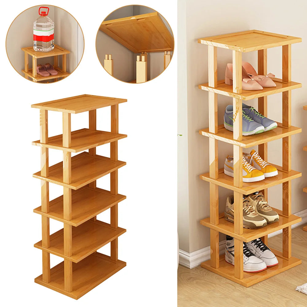 Multi-Layer Shoe Rack Cabinet Narrow Door Corner Seam Storage