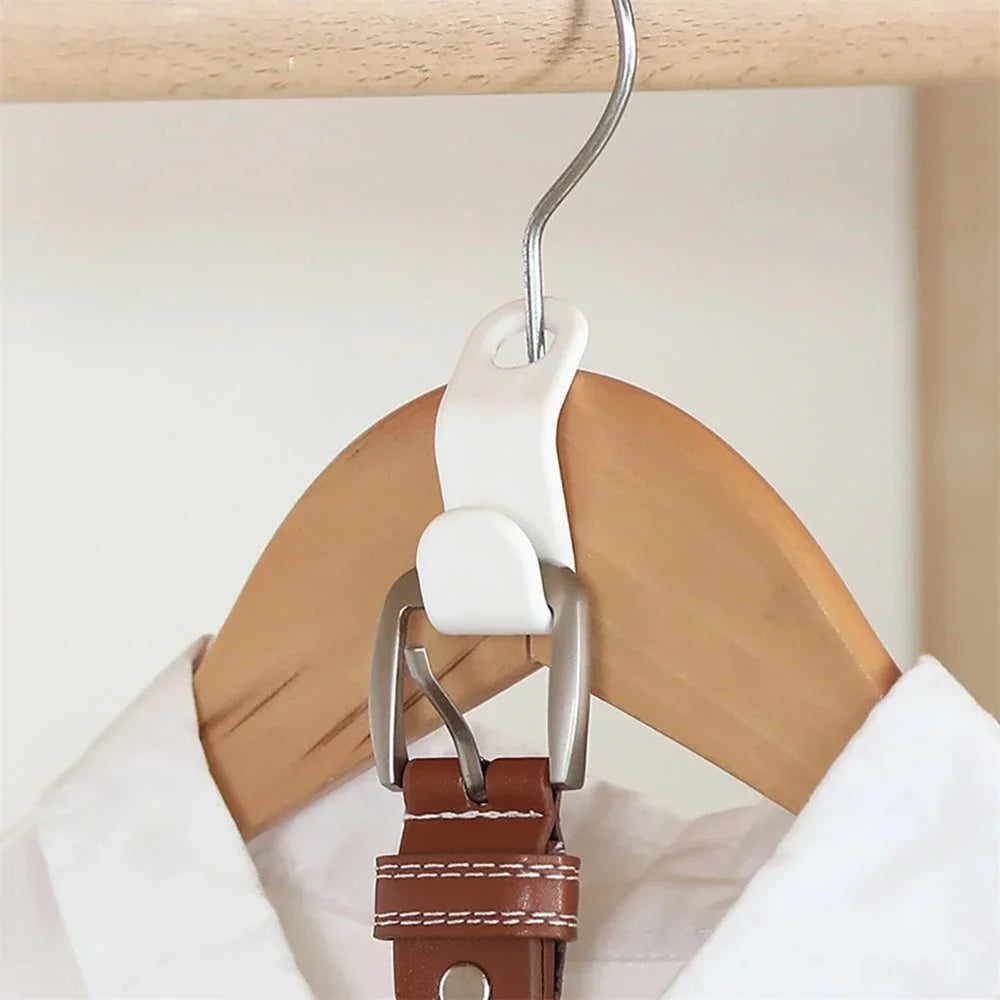 Mini Hanger for Wardrobe Connector Hangers 10 Pieces Save Wardrobe Space Hook Up Cascading Plastic Coat Organizer (White)