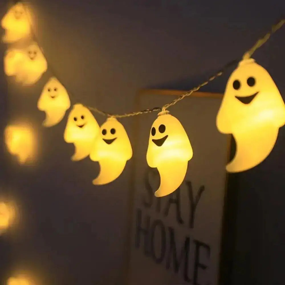 3M Halloween Ghost LED String Lights, 20 White LEDs, USB Powered Party Decor