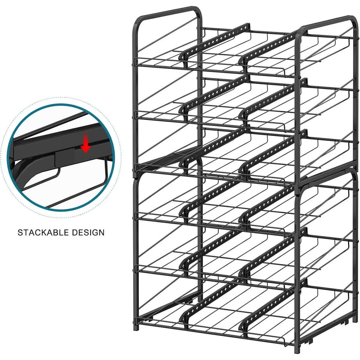 2-Pack Tiered Can Storage Rack – 36-Can Capacity Beverage (Black)