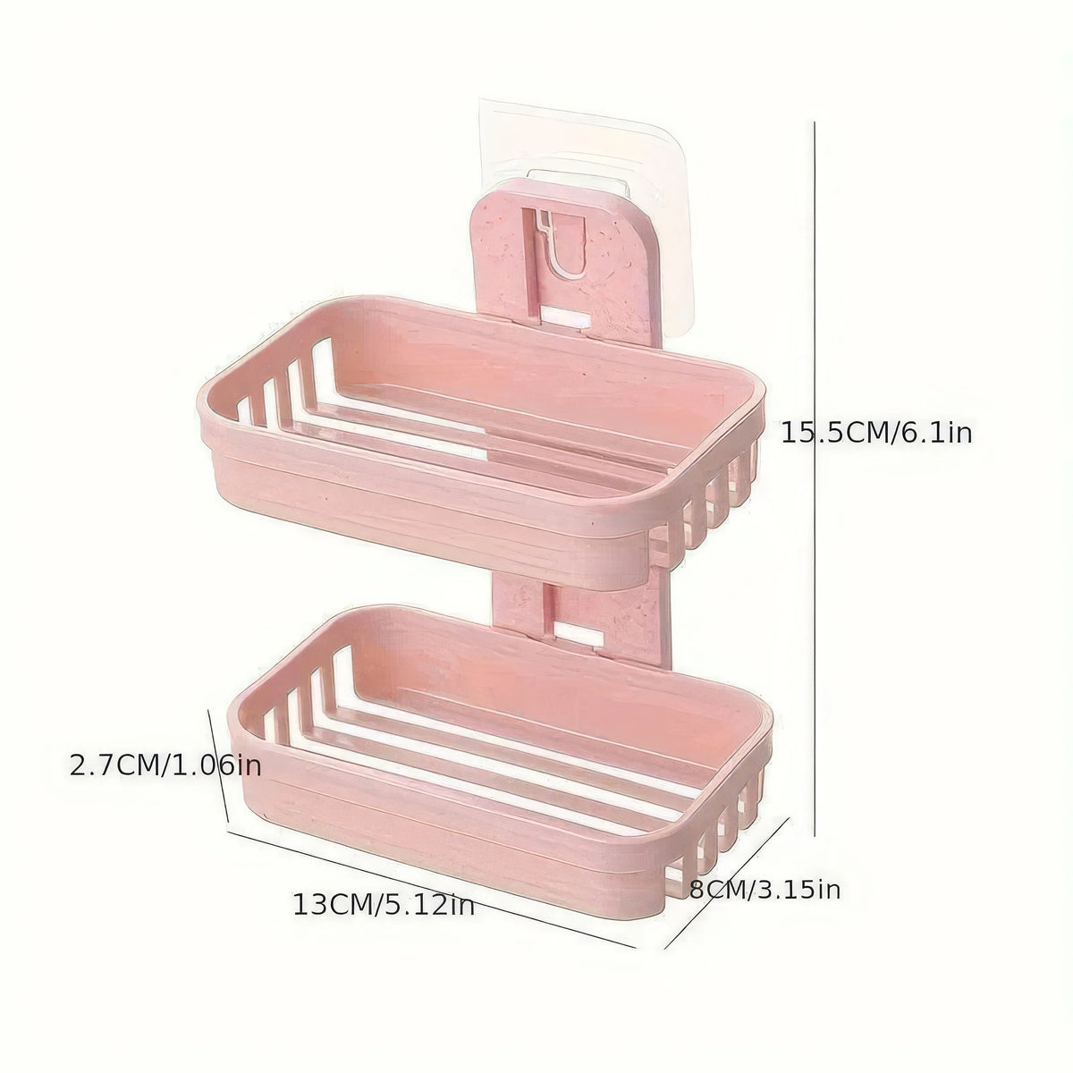 Waterproof Double-Layer Soap Holder for Bathroom &amp; Kitchen (Beige and Pink)