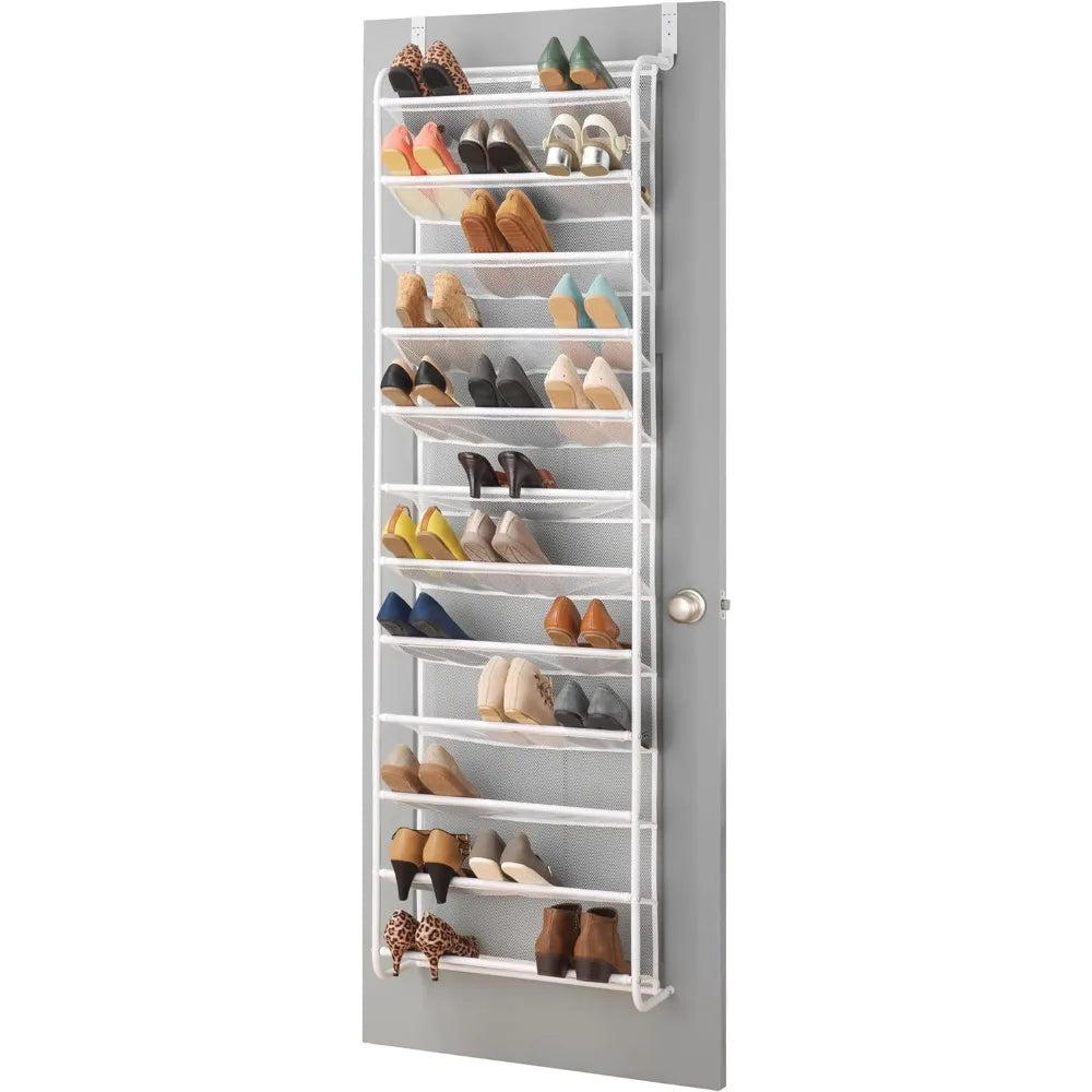 12-Tier Hanging Shoe Organizer with Durable Metal Frame