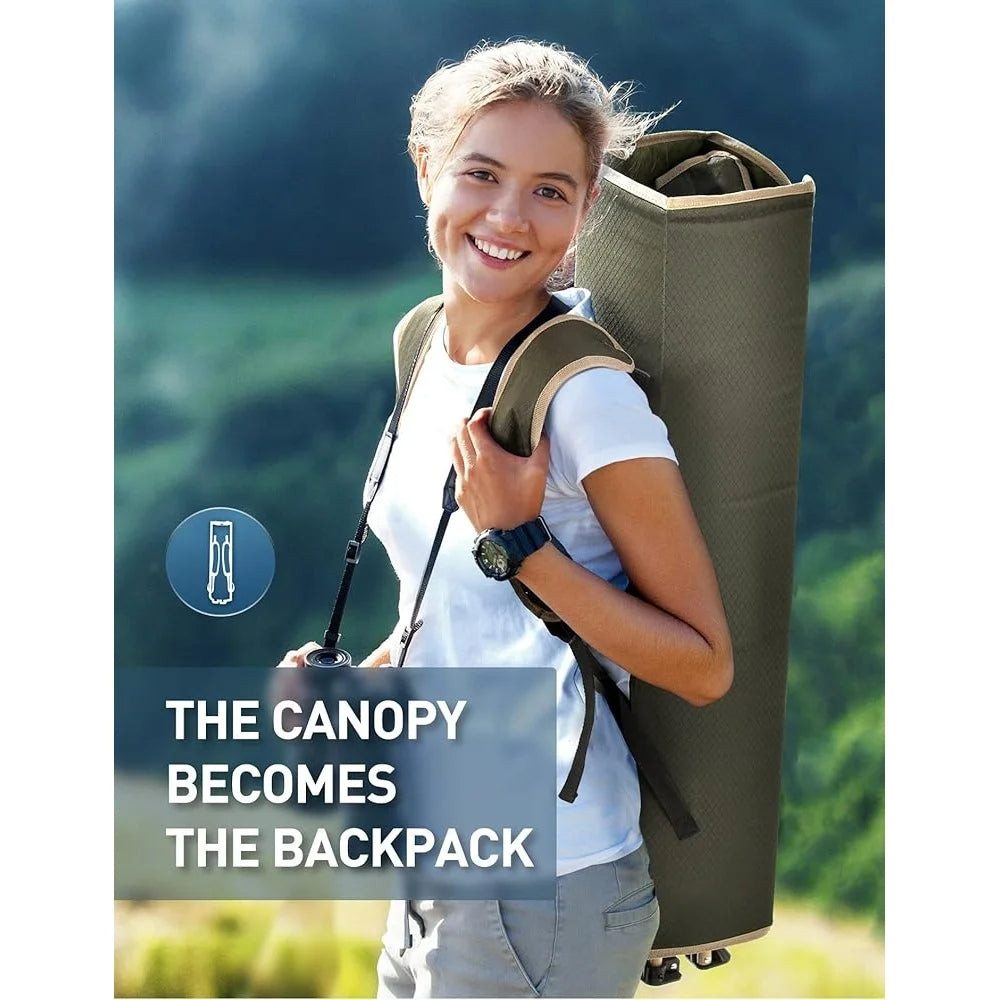 Portable Beach Canopy Chair with UV Protection and Cup Holder