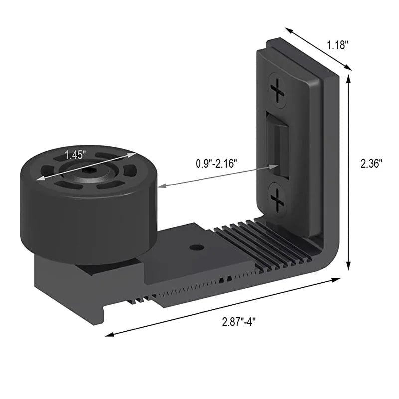 Adjustable Sliding Door Bottom Guide Floor Rail 2PCS (Black)