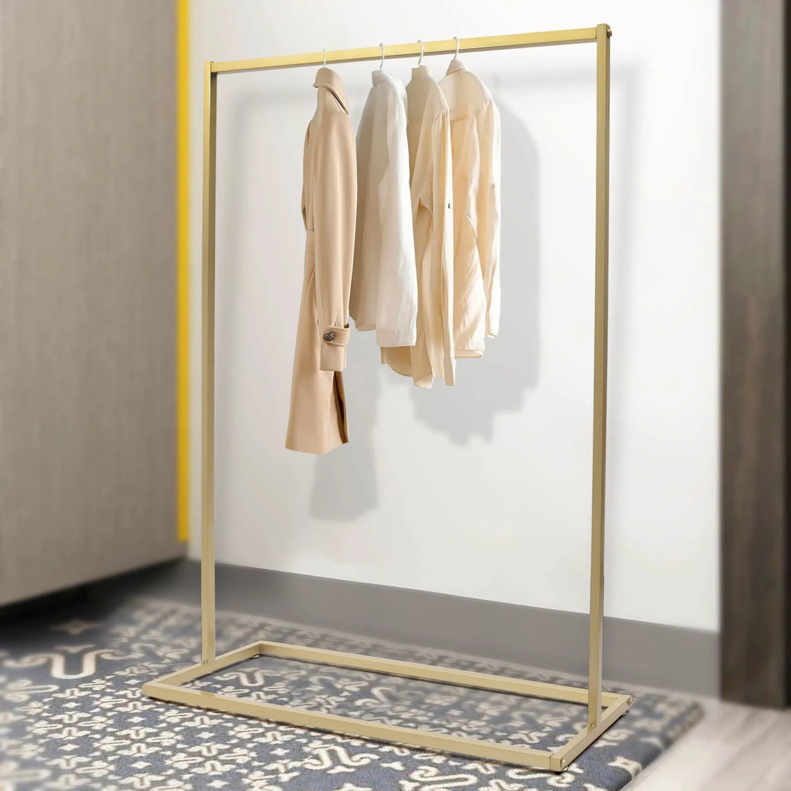 Modern Clothing Display Stand Garment Hanging Rack (Gold)