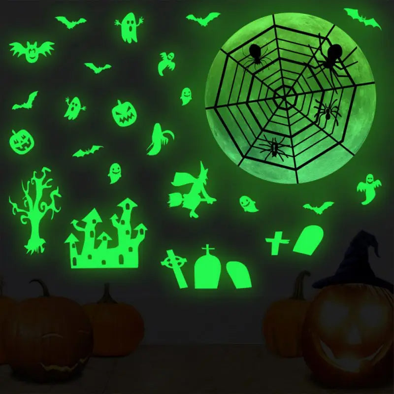 Glow-in-the-Dark Halloween Window Stickers