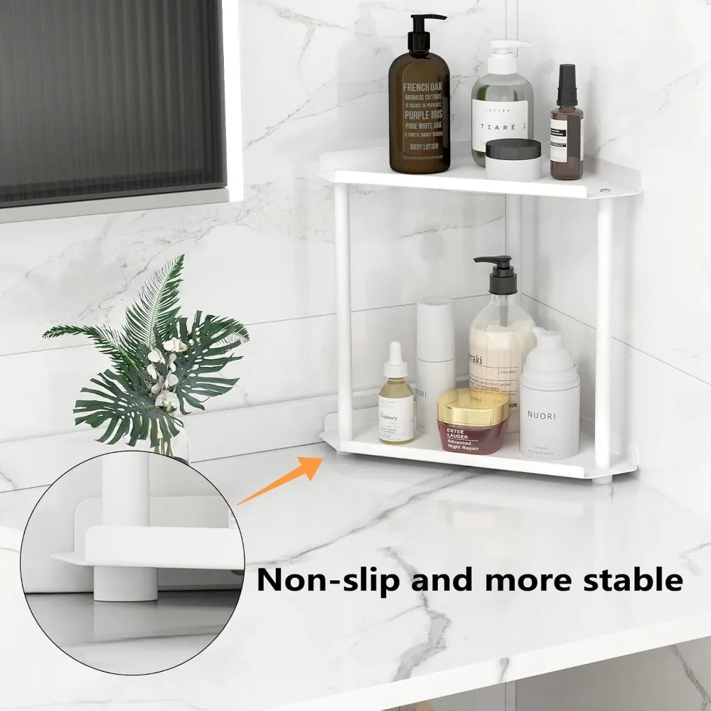 Corner Countertop Organizer Shelf Multi-Purpose Storage Rack for Bathroom