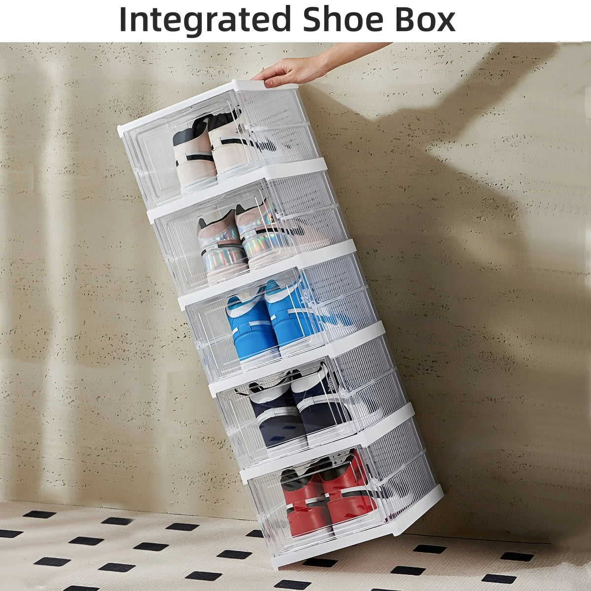 Foldable Transparent Shoe Organizer 6-Layer Display Case for Shoes