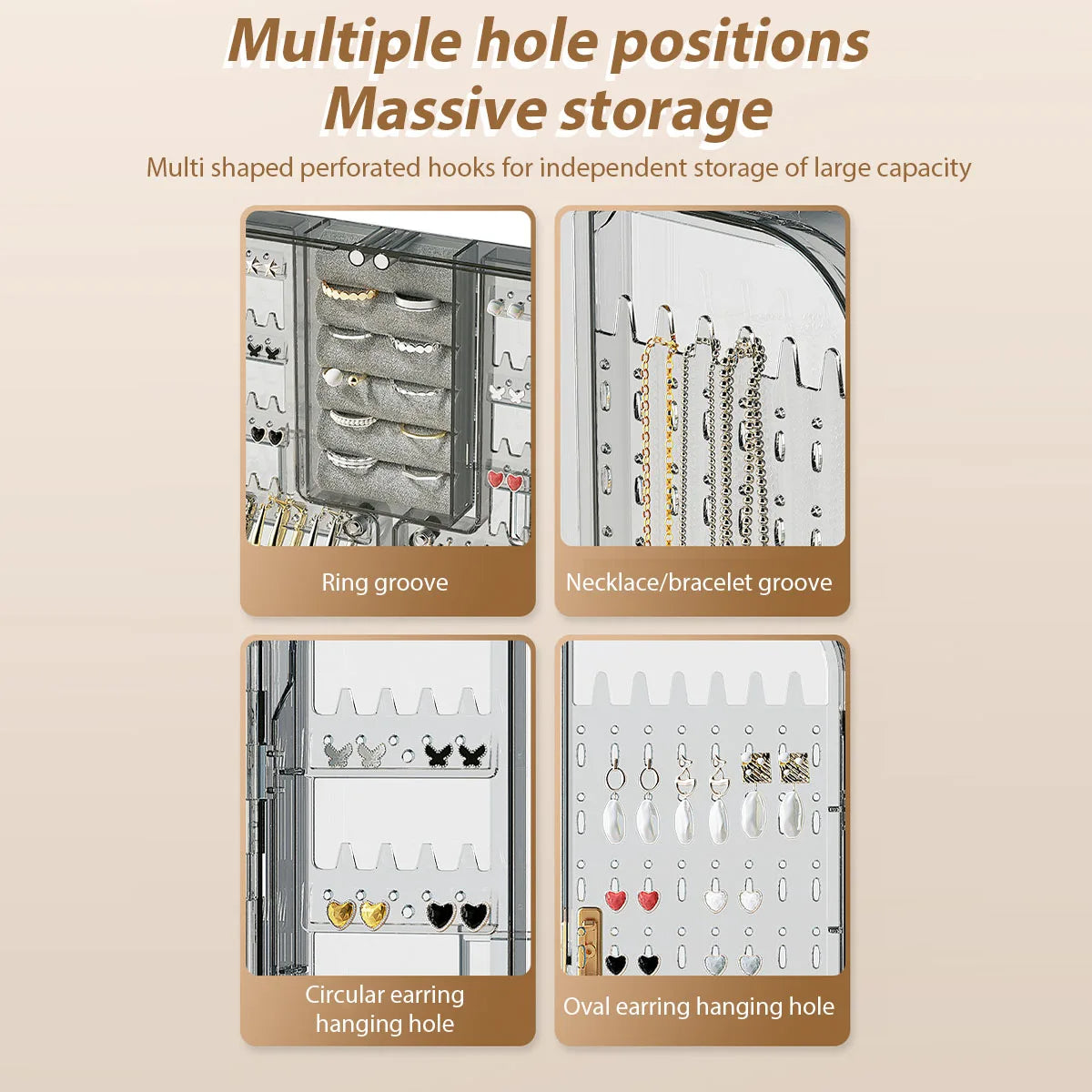 Jewelry Organizer Wall-Mounted for Necklaces Earrings