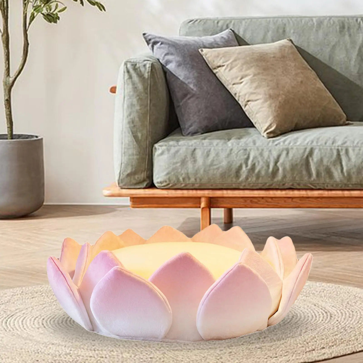 Lotus Flower Shaped Cushion Detachable Floor Pillow 42CM