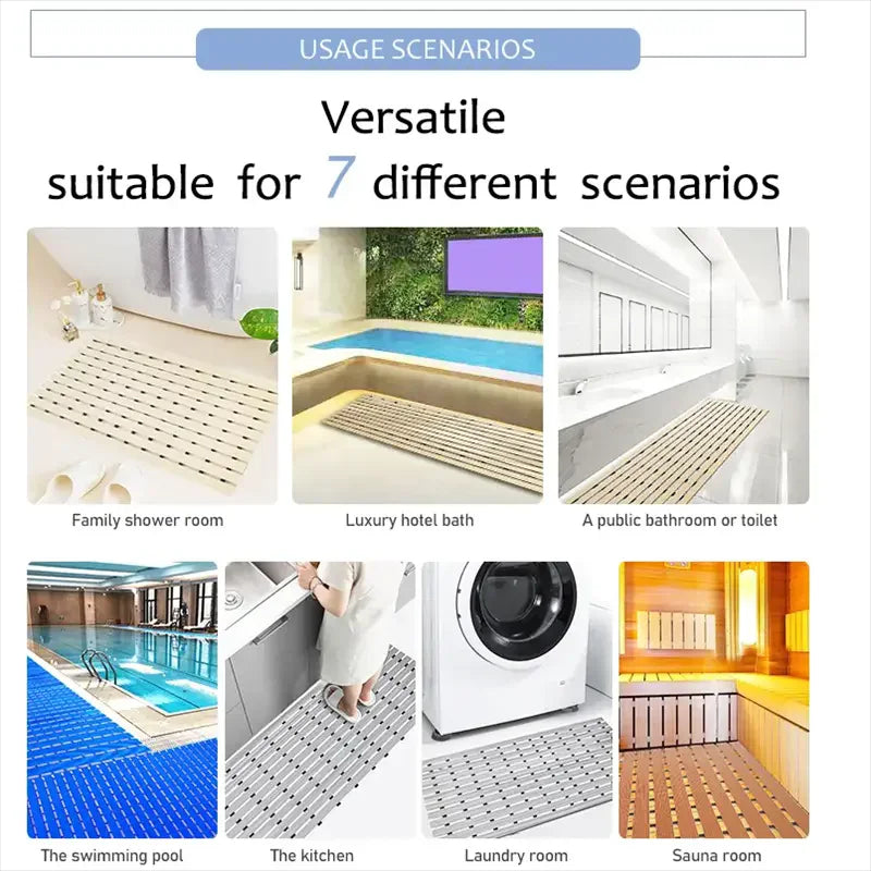 Shower Bath Mat Non-Slip PVC for Tub and Shower