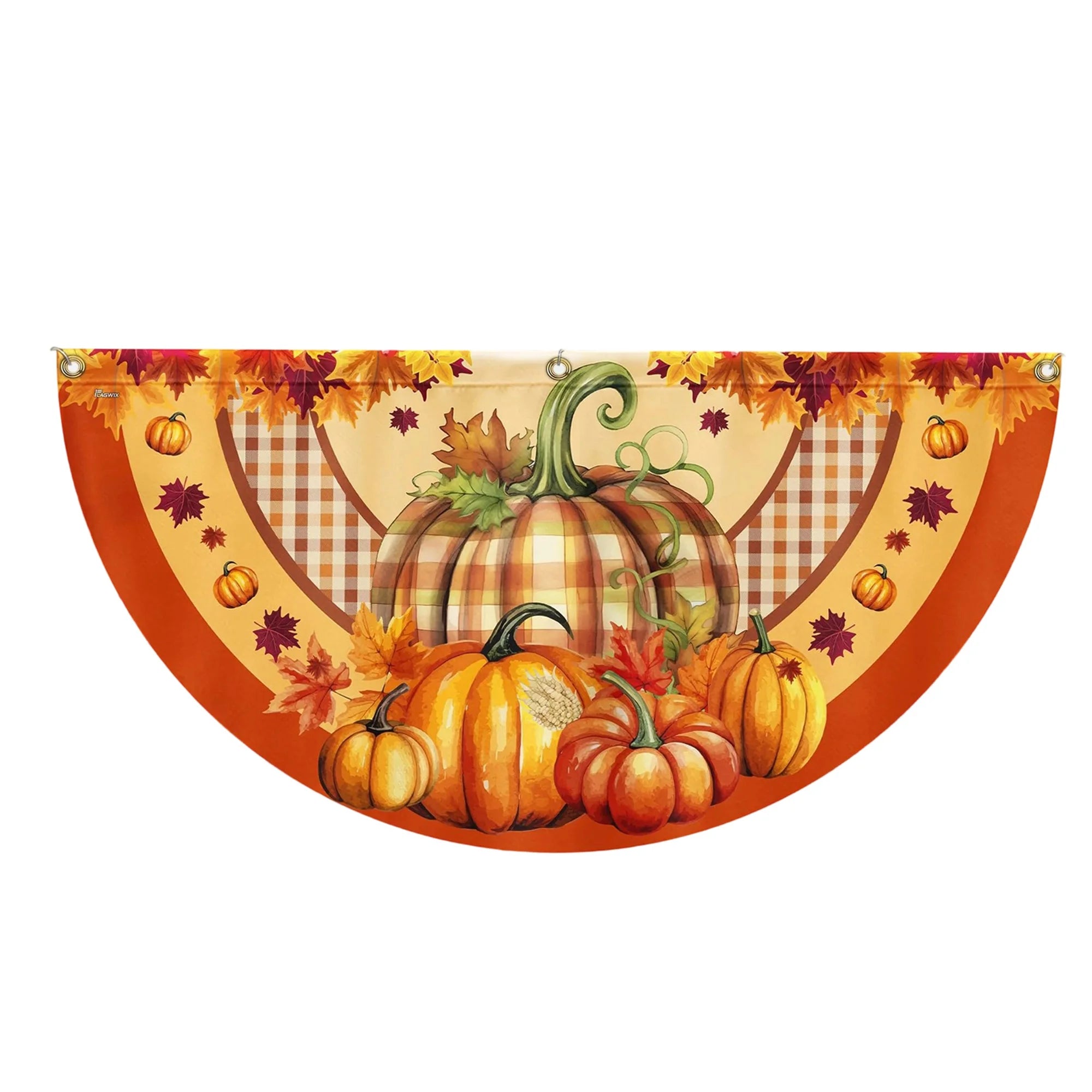 Festive Pumpkin Bunting Fan Flag Outdoor Decoration