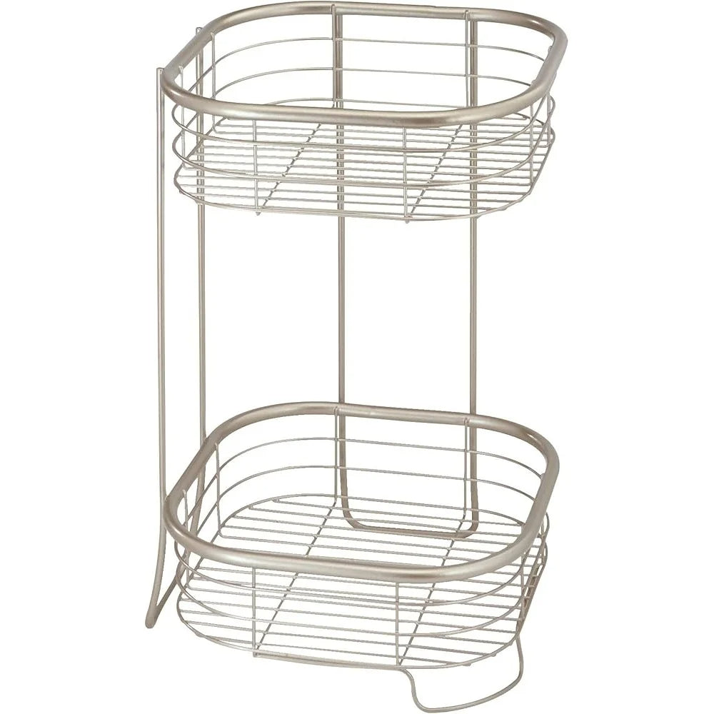 2-Tier Metal Wire Corner Shower Caddy Bathroom Storage Organizer Basket