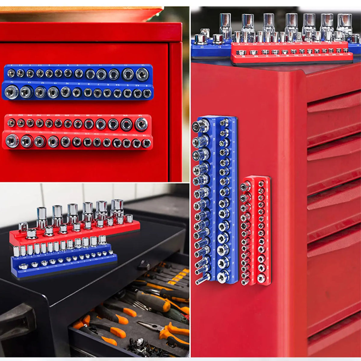 Magnetic Socket Organizer 6-Piece Set Standard and Deep Size Sockets