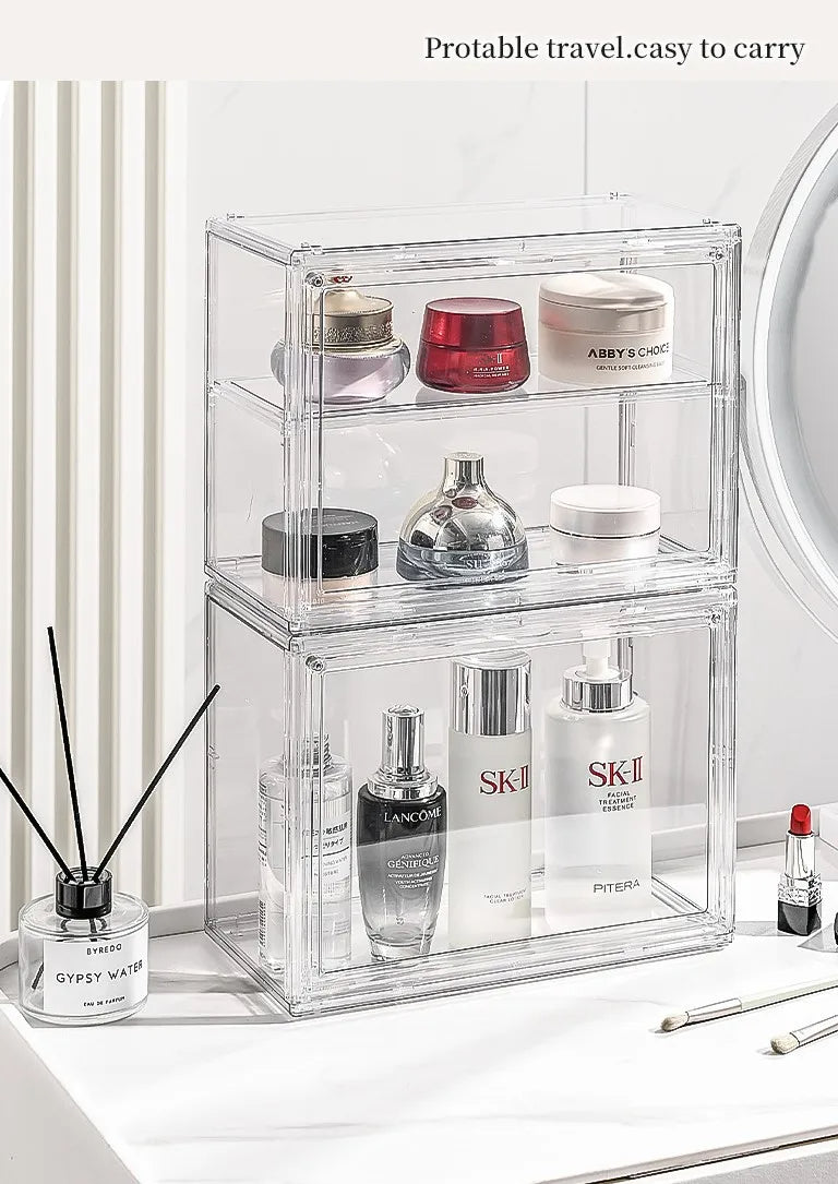 Clear Dustproof Makeup Organizer Layered Storage (Large)