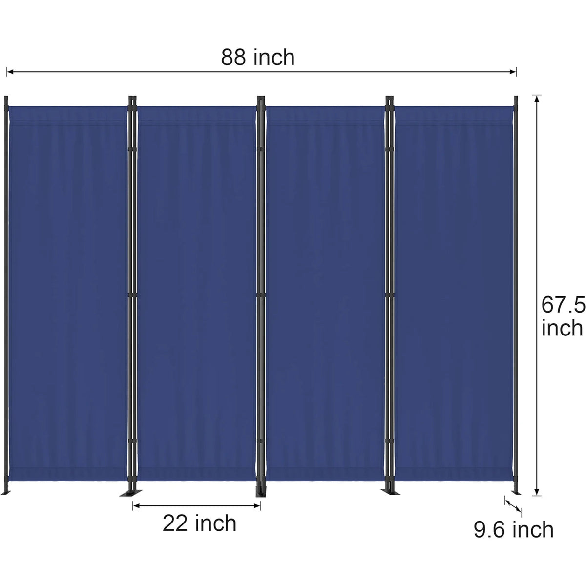 4-Panel Folding Room Divider, Portable Freestanding Privacy Screen Room Partition for Bedroom