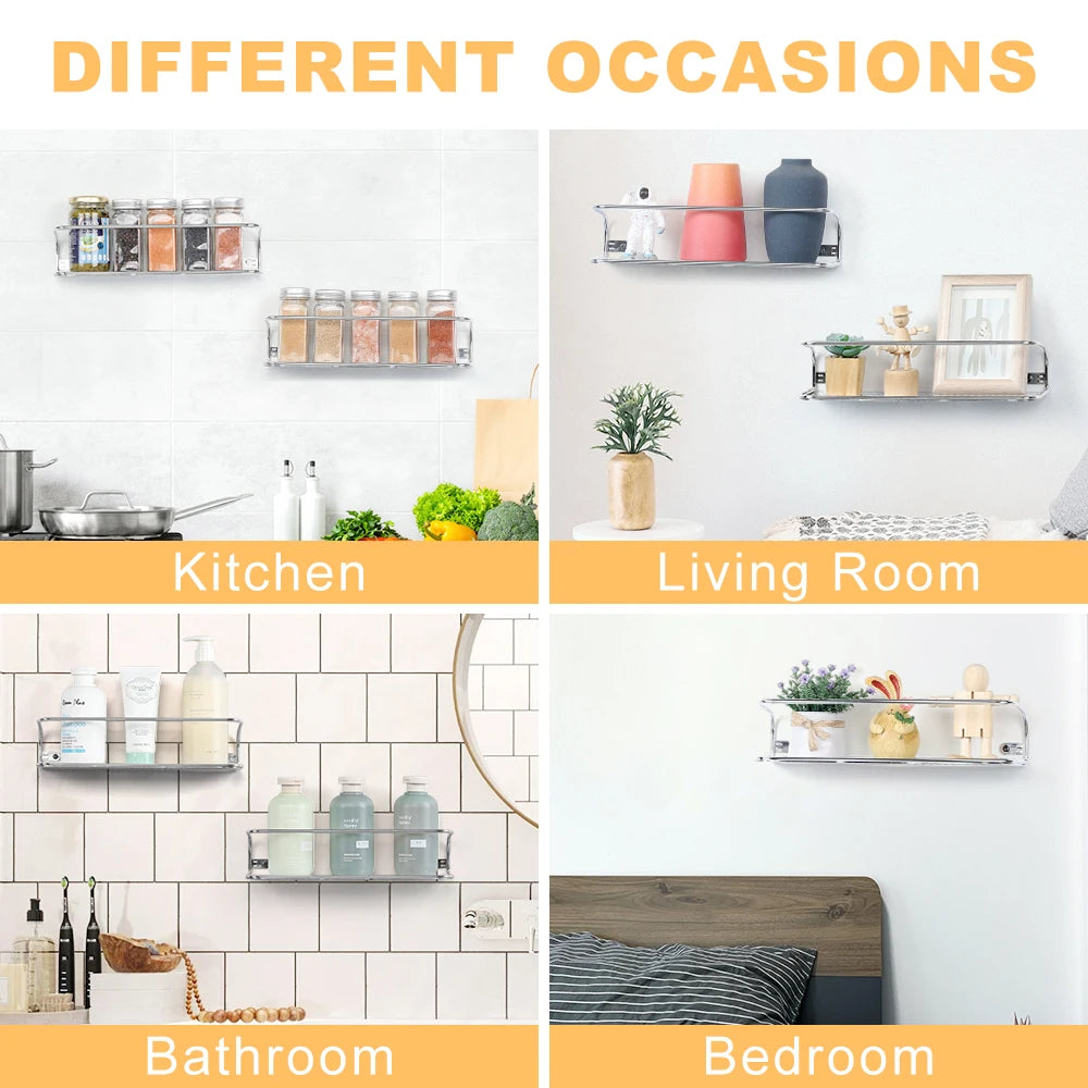 Multifunctional Wall-Mounted Storage Shelf Rustproof Bathroom Kitchen Organizer