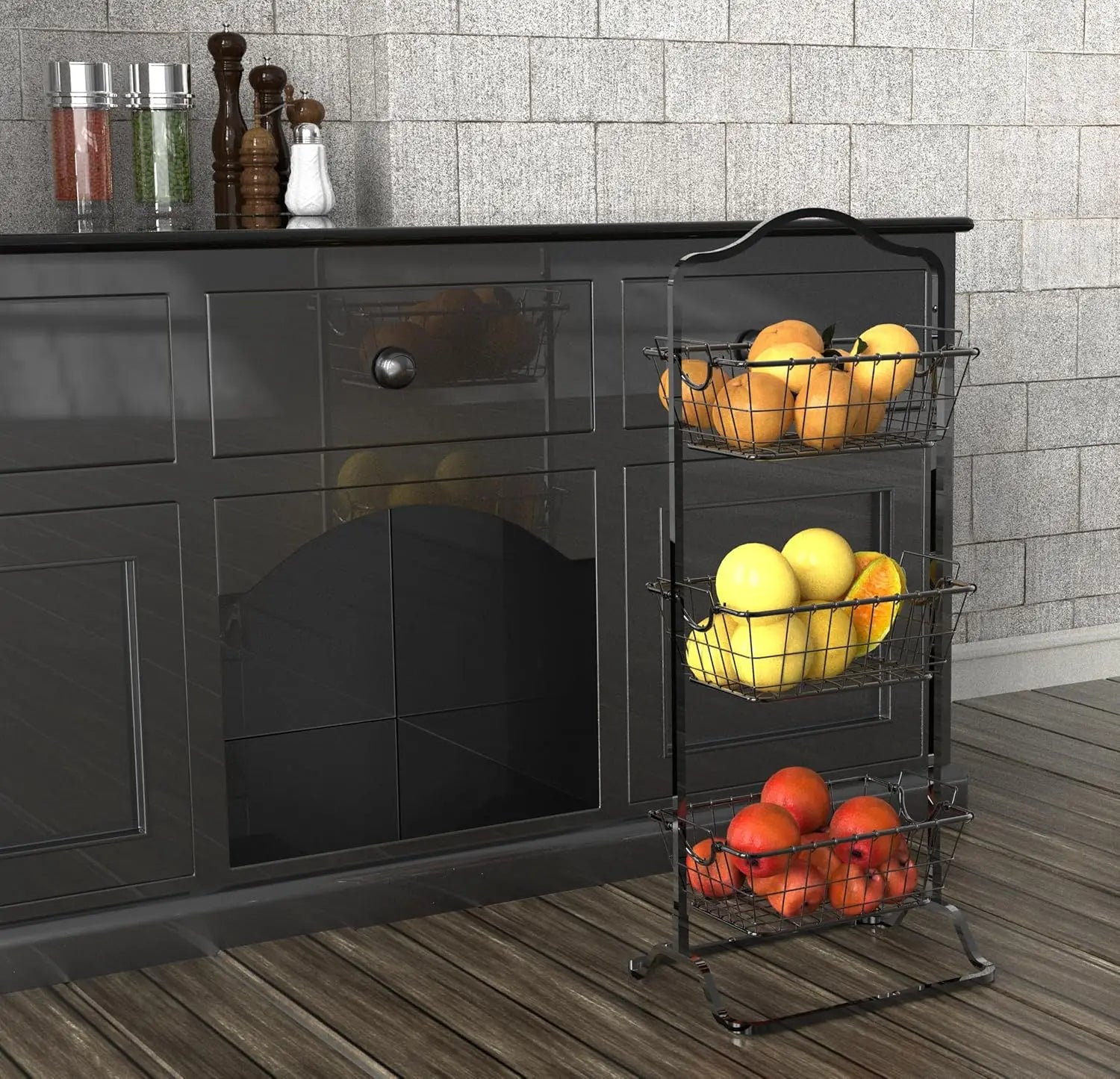 Multipurpose Wire Basket Stand Kitchen Storage for Fruits, Veggies