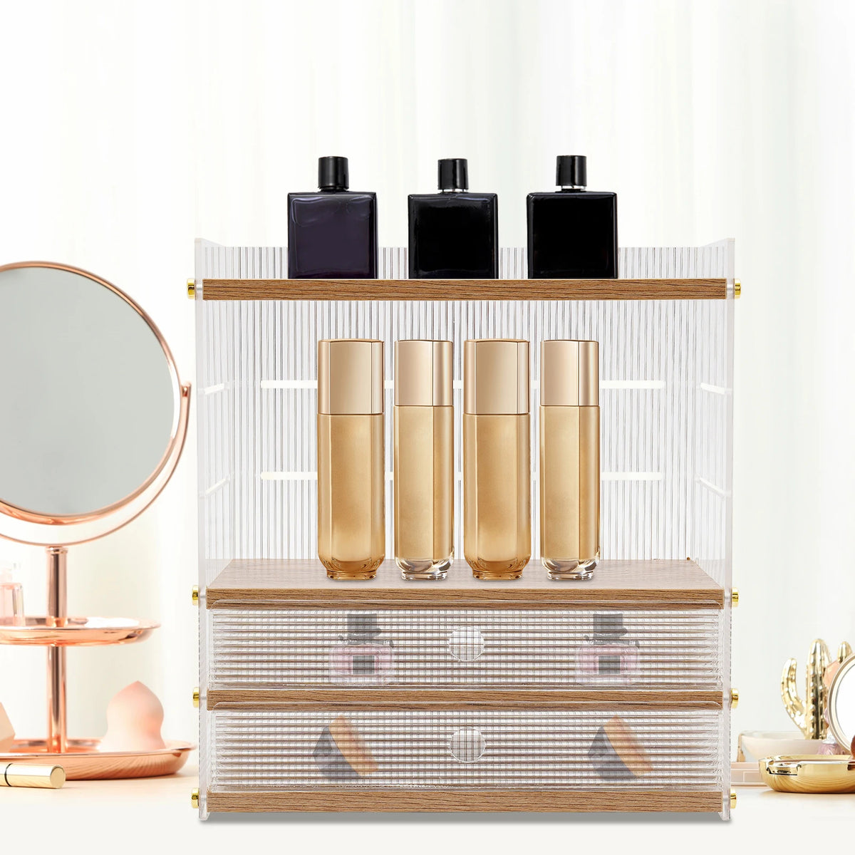 4-Layer Desktop Organizer Cabinet  Multi-Tier Drawer Storage Box