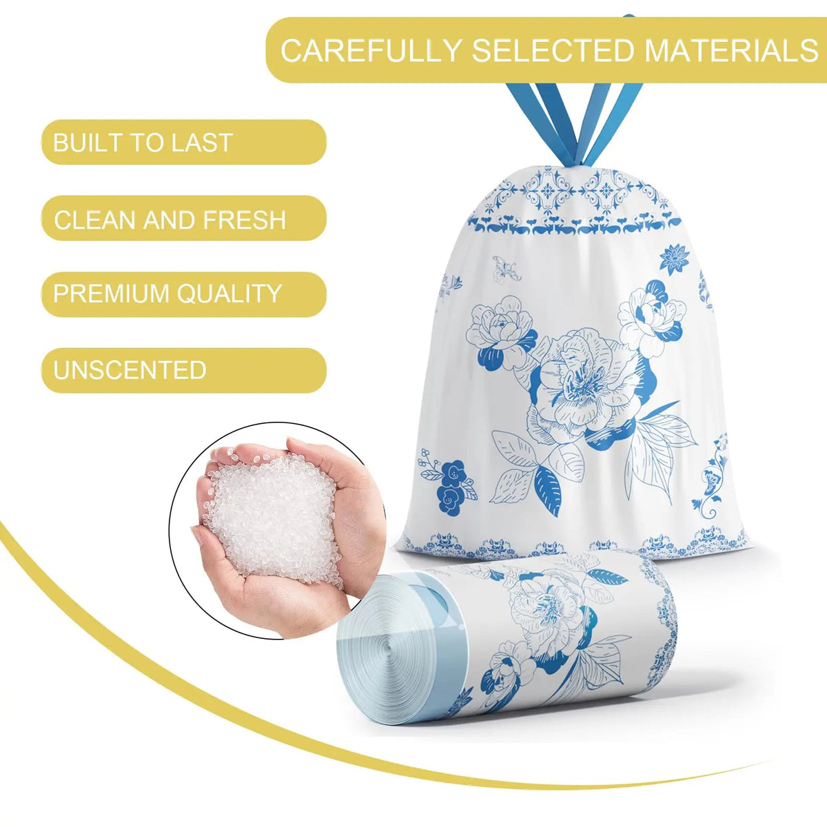 Non-Tear Drawstring Garbage Bag 4 Gallon Thickened Hand-held Disposable Plastic Bag