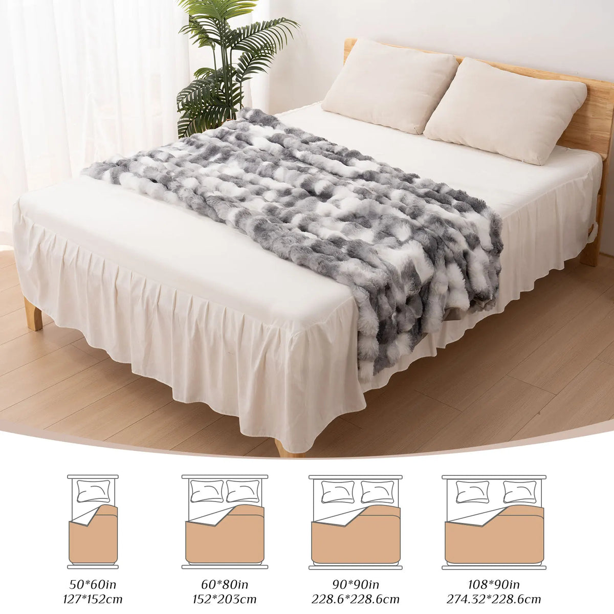 Luxurious Faux Rabbit Fur Winter Blanket