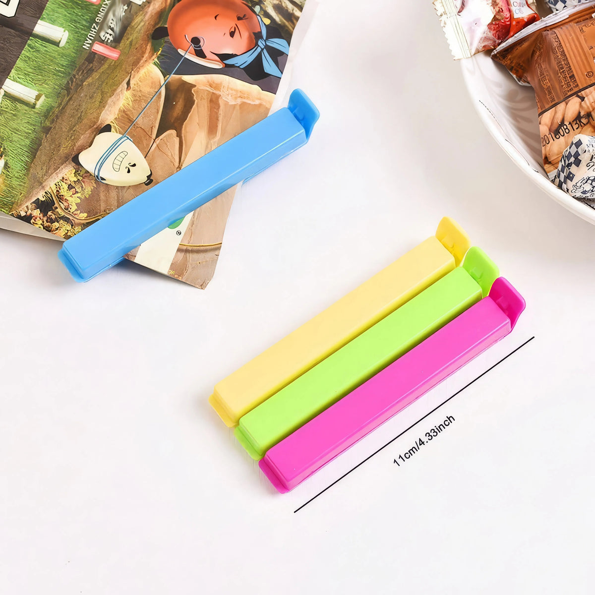 Mixed Color Plastic Clips Moisture-proof Bag Sealing Clips (10 Pieces)