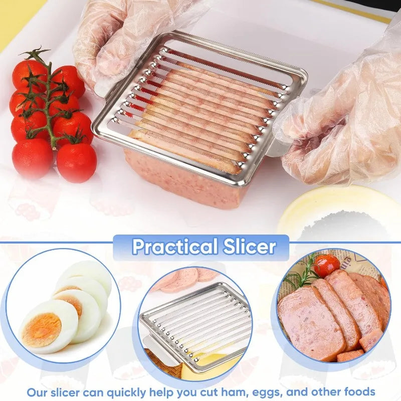 Luncheon Meat Slicer Durable 10-Slice Cutter 304 Stainless Steel