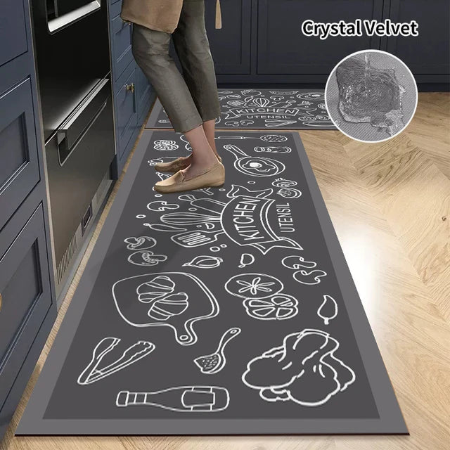 Kitchen Mat Foot mats Long Area Rugs Crystal Velvet Carpet (50x80cm)