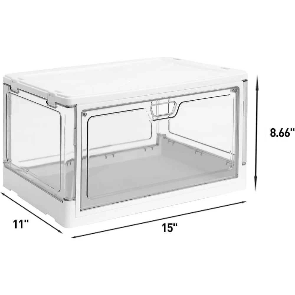 Clear Stackable Storage Bins for Closet Crafts 3-Pack