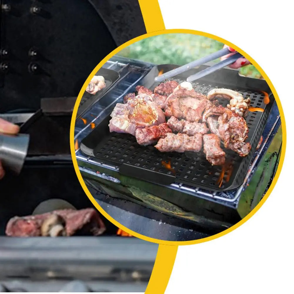 Indoor Outdoor BBQ Grill Pan Nonstick Double-Size