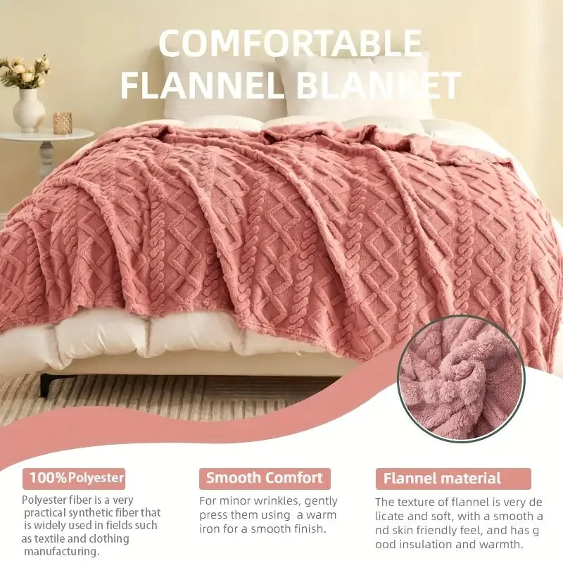 Luxurious Dense Weave Fleece Blanket 1PC (Dark Gray)