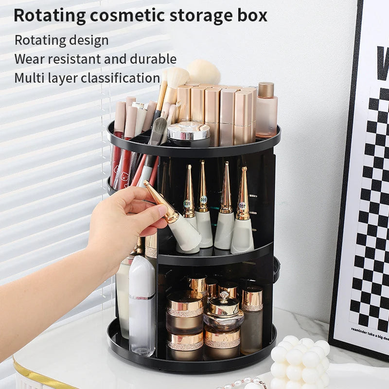 Rotating Makeup Storage Shelf Multi-Layer Cosmetic Storage (White)