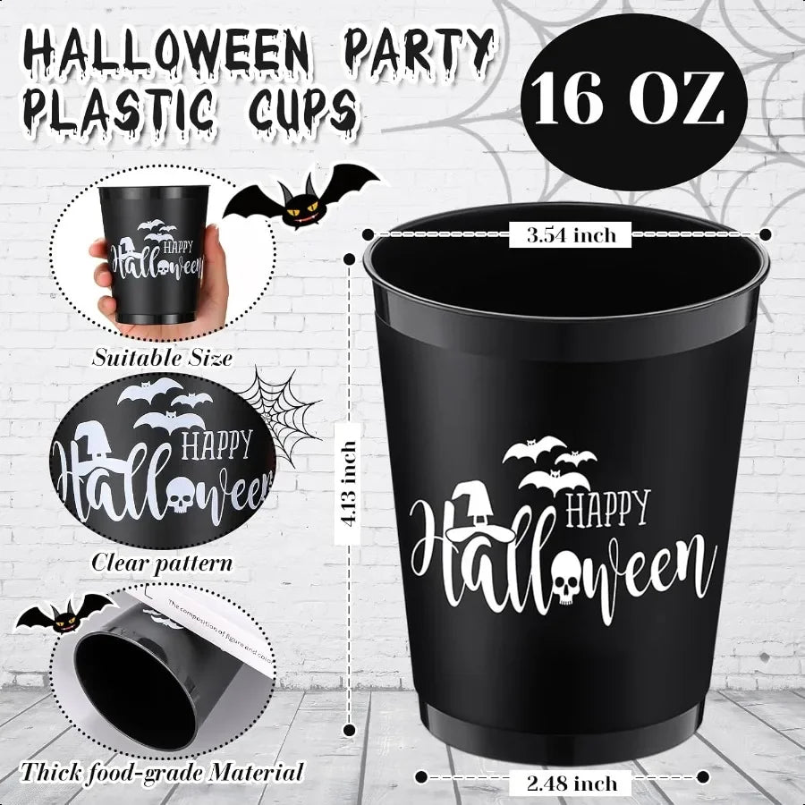 Reusable Halloween Party Cups 100 Pack