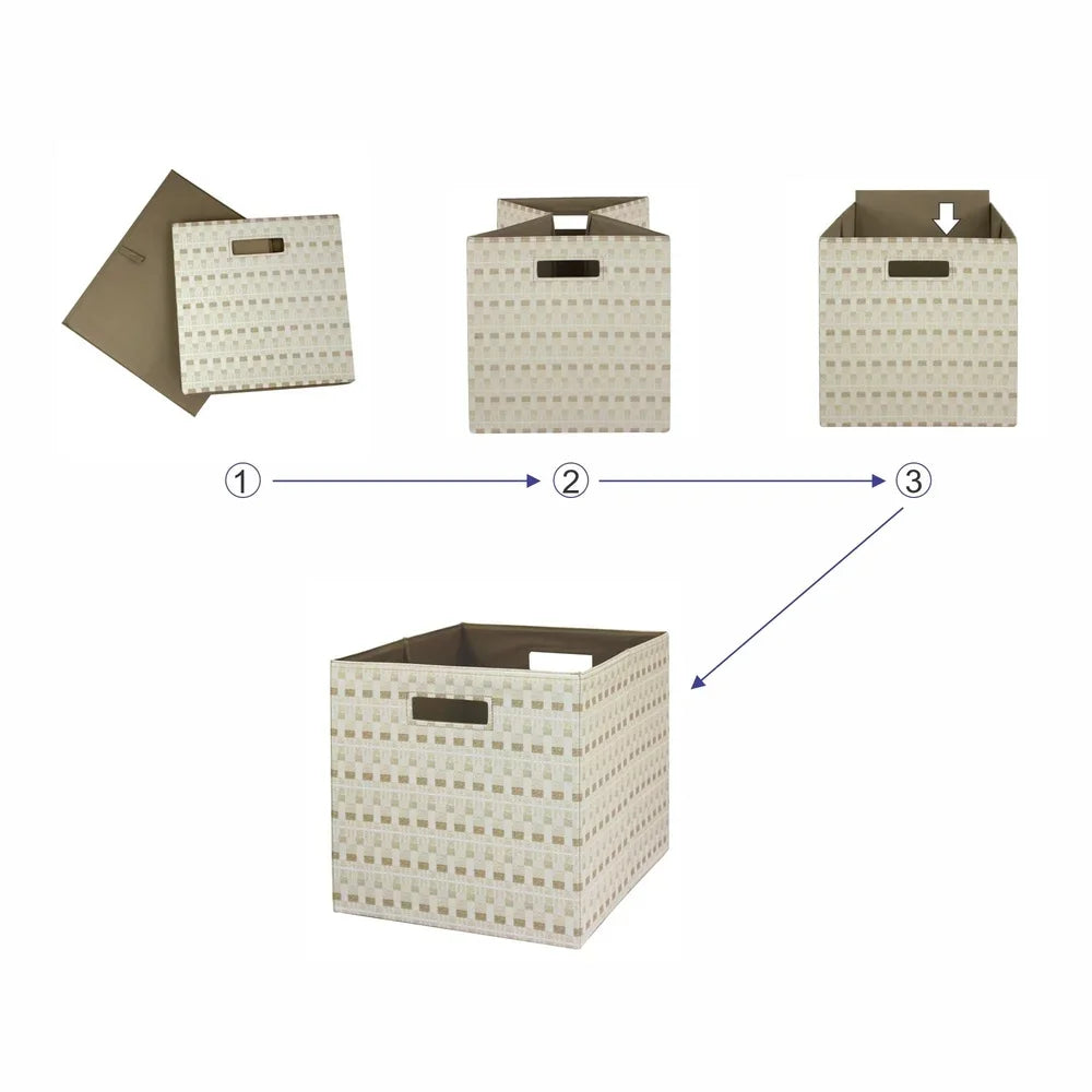 Fabric Cube Storage Bins Set of 2 for Collapsible Home & Office Organizing Solution