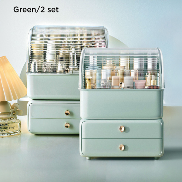 Cosmetic Storage Box Dustproof and Waterproof Storage Box (Mint Green)