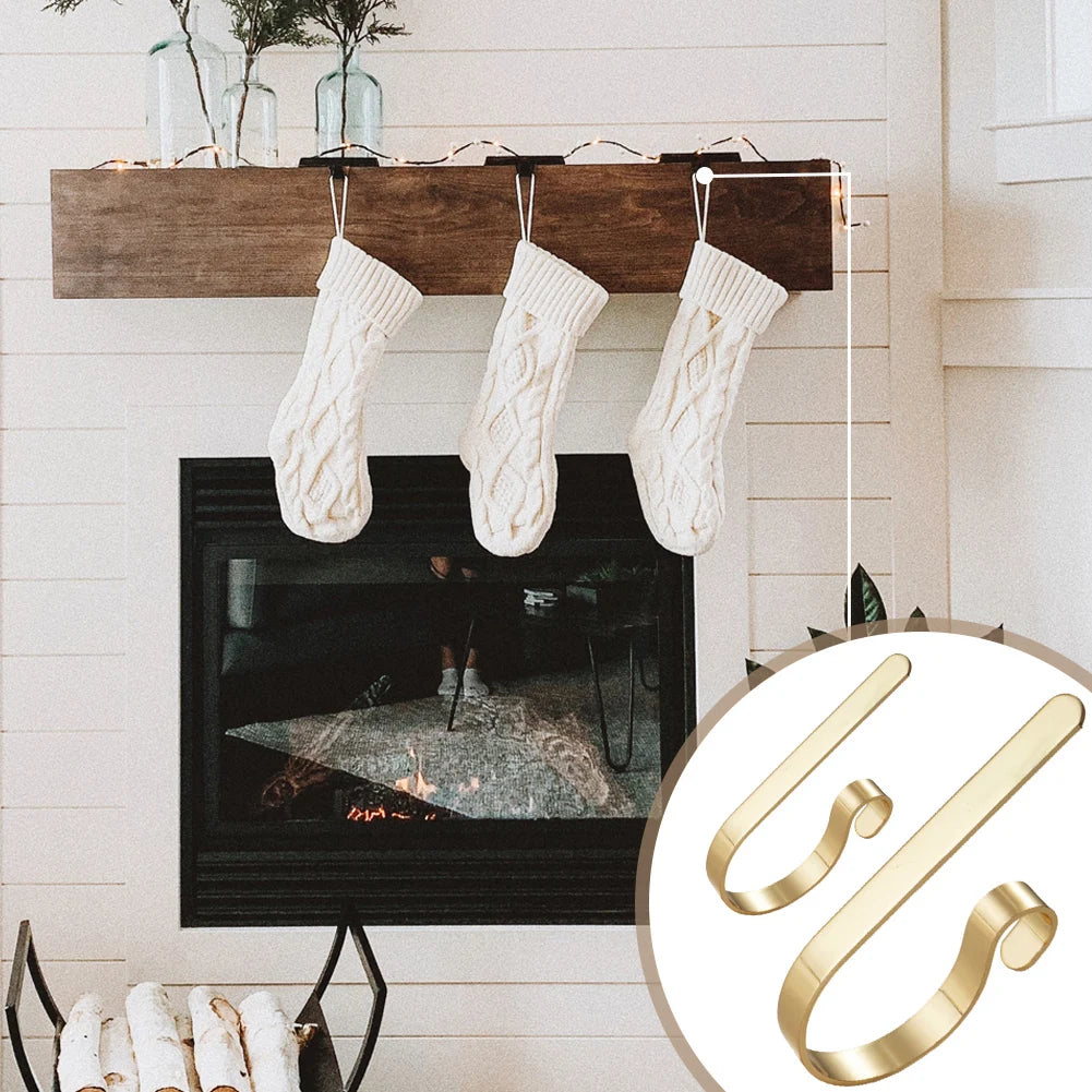 Durable Christmas Sock Hook Hangers 3PCS for Fireplace Decor and Supplies