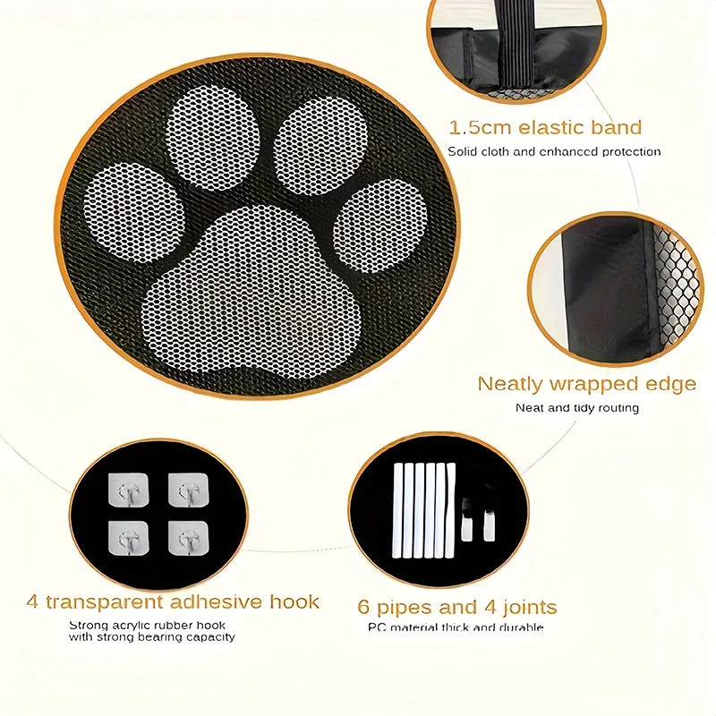 Portable Pet Partition Net Indoor Safety Fence for Cats &amp; Dogs