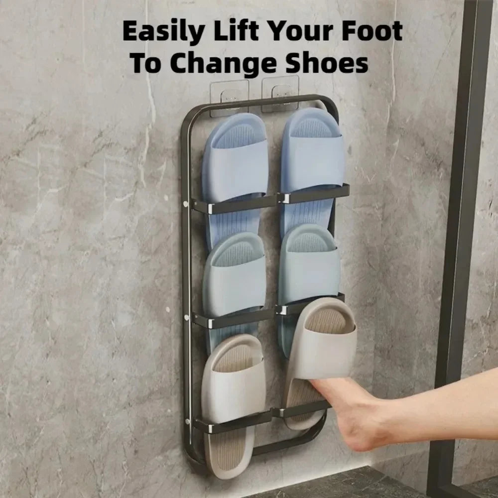 Luxury Hallway Slipper Hanger 3-Floor Foldable Invisible Design