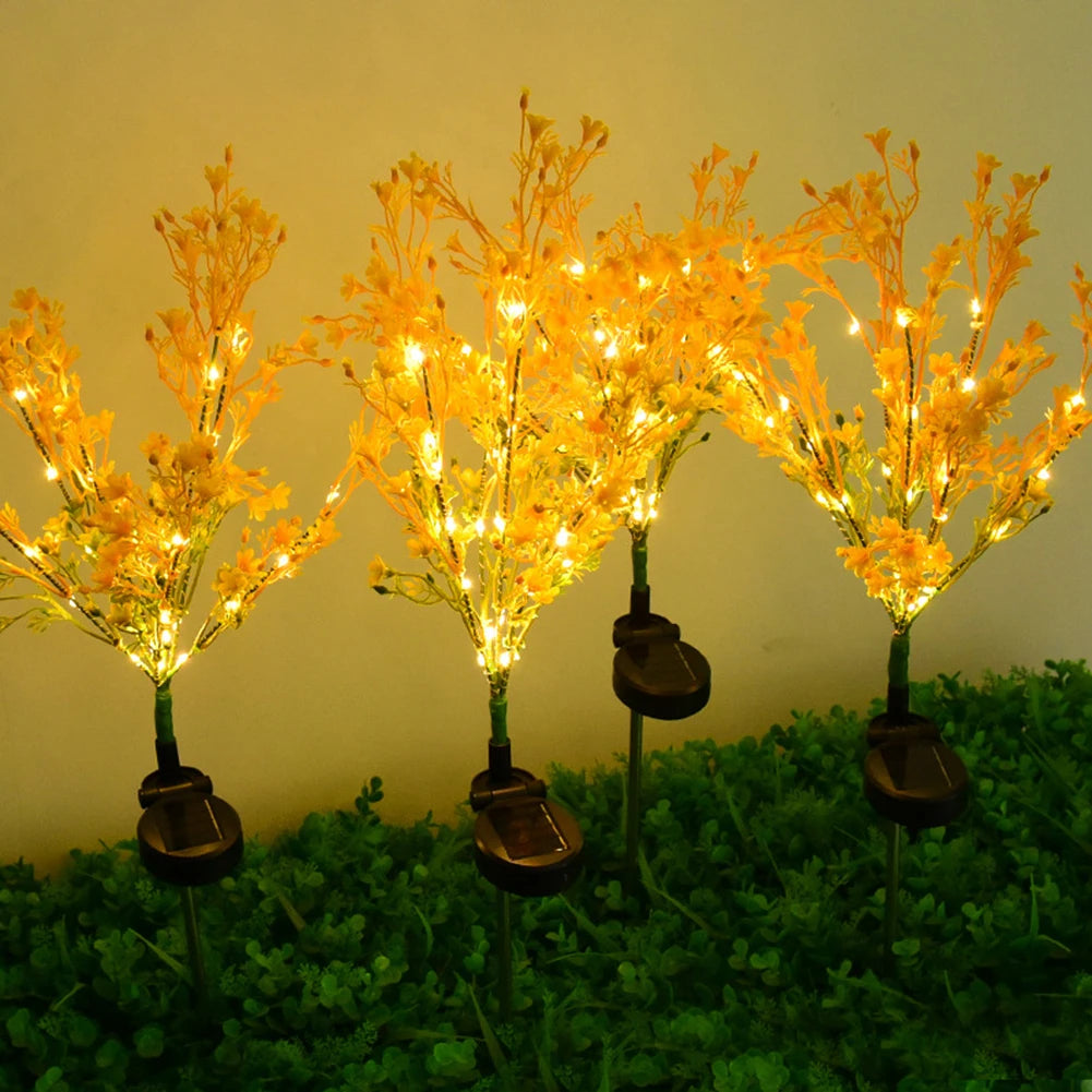 Waterproof Solar Flower Lights Outdoor Rape Solar Flowers Lamp for Garden
