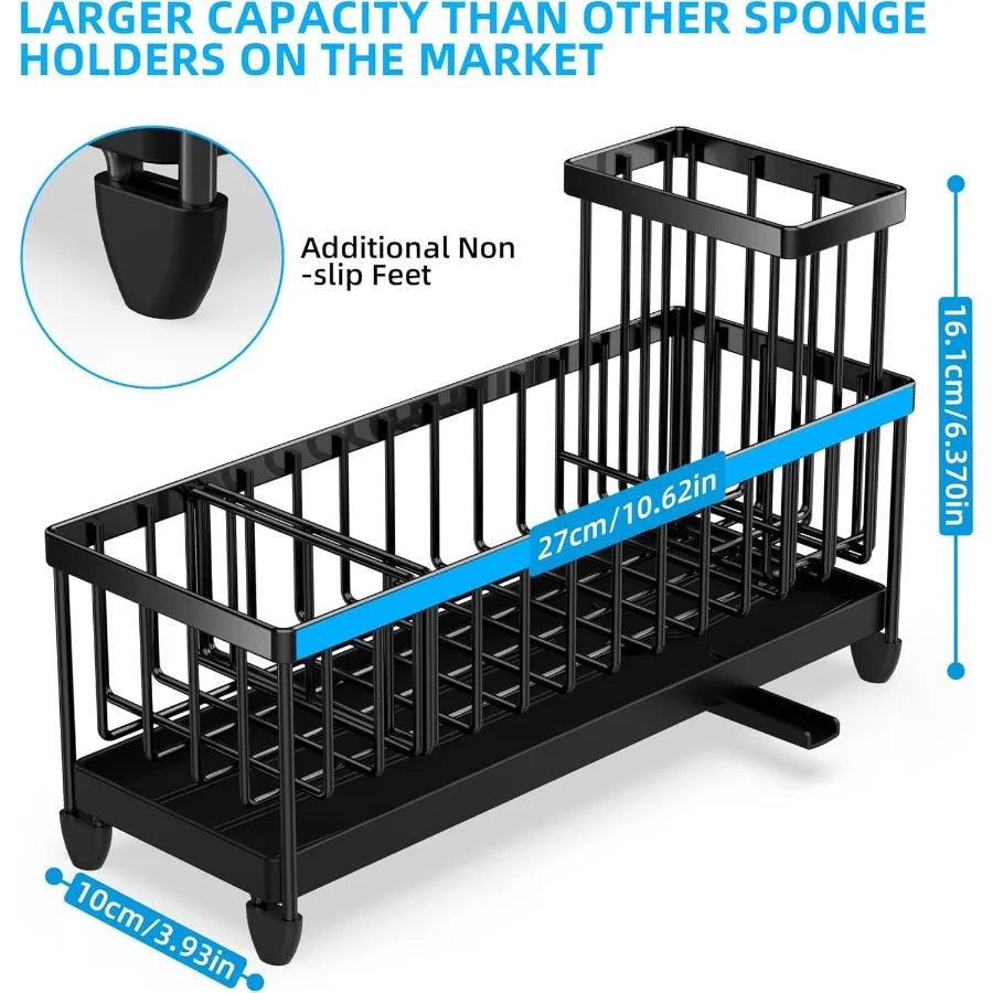 Extra Large Kitchen Sink Organizer for Sponges &amp; Brushes