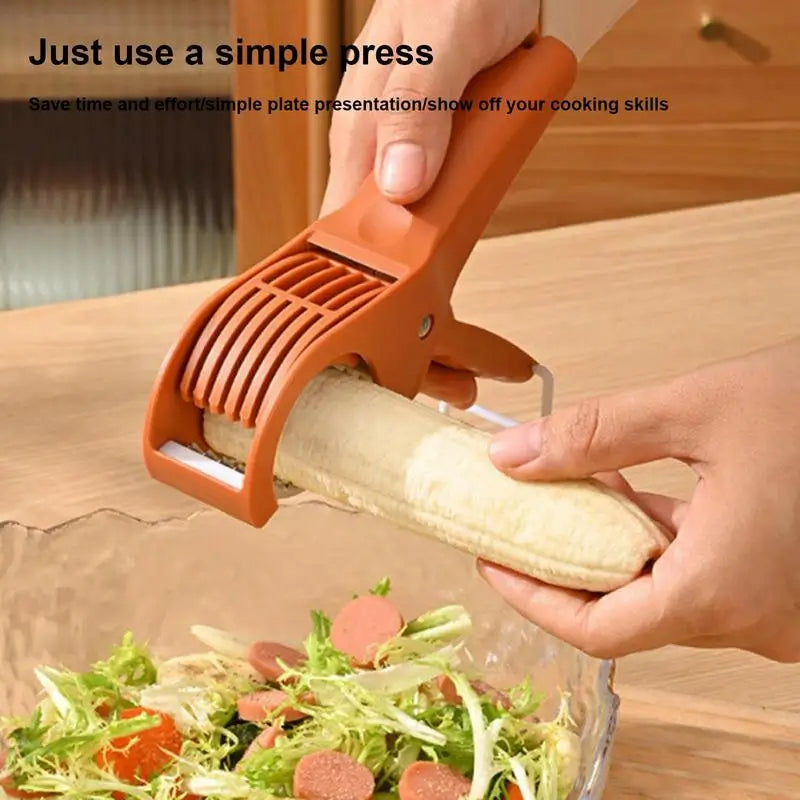 Vegetable Slicer Salad Press Chopper Handheld Kitchen Tool (Green)