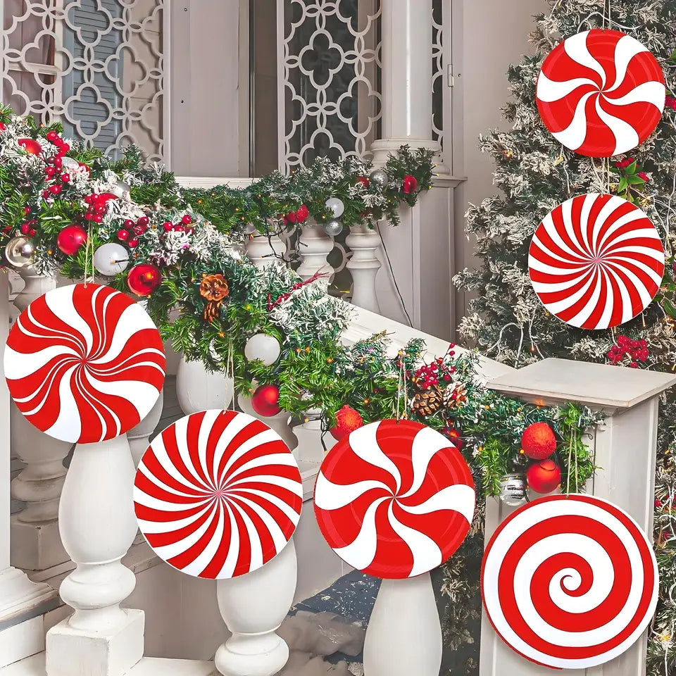 6 Pcs Large Christmas Candy Hanging Decor