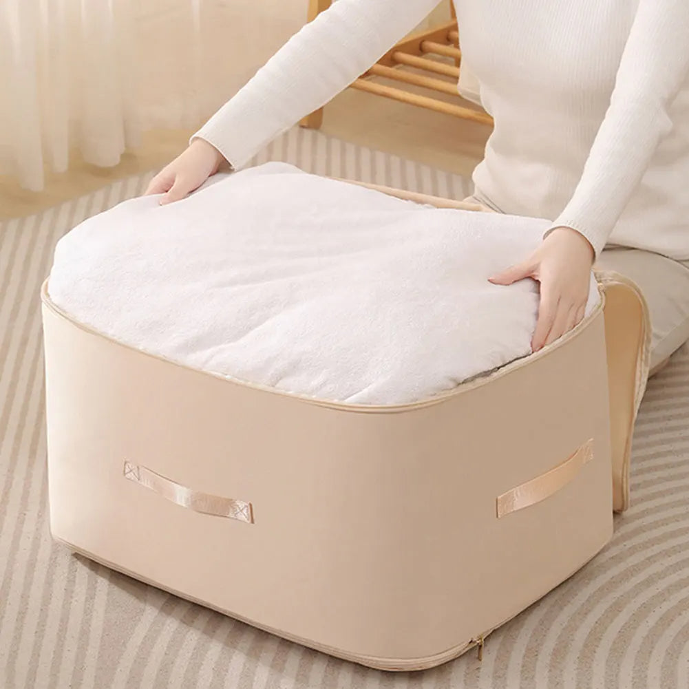 Storage Moving Bags with Handles for Blankets Pillows (Apricot)