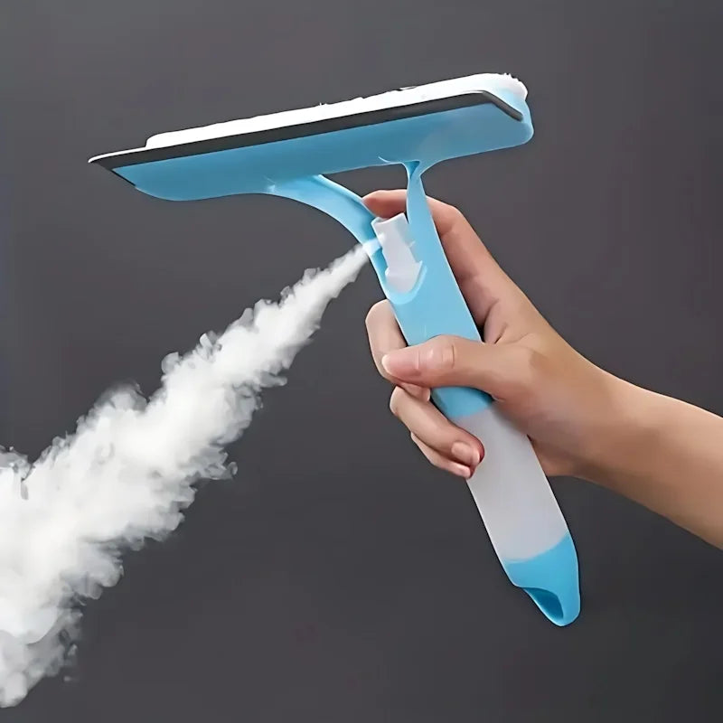 Handheld Blue Glass Wiper No-Streak Window Squeegee for Bathroom Mirrors
